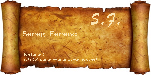 Sereg Ferenc névjegykártya